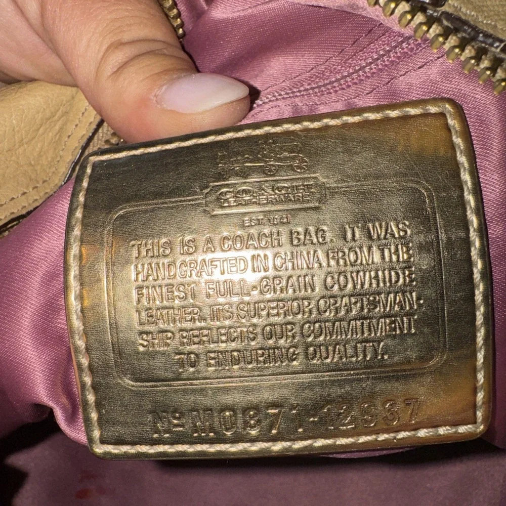 Coach 12937 Madison Sabrina Handbag Taupe Tan Leather Purse Bag USED / READ